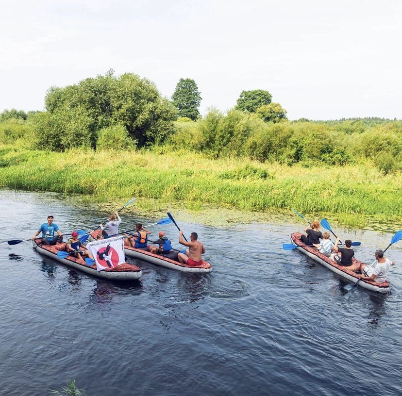 Поход на байдарках по реке Бобр